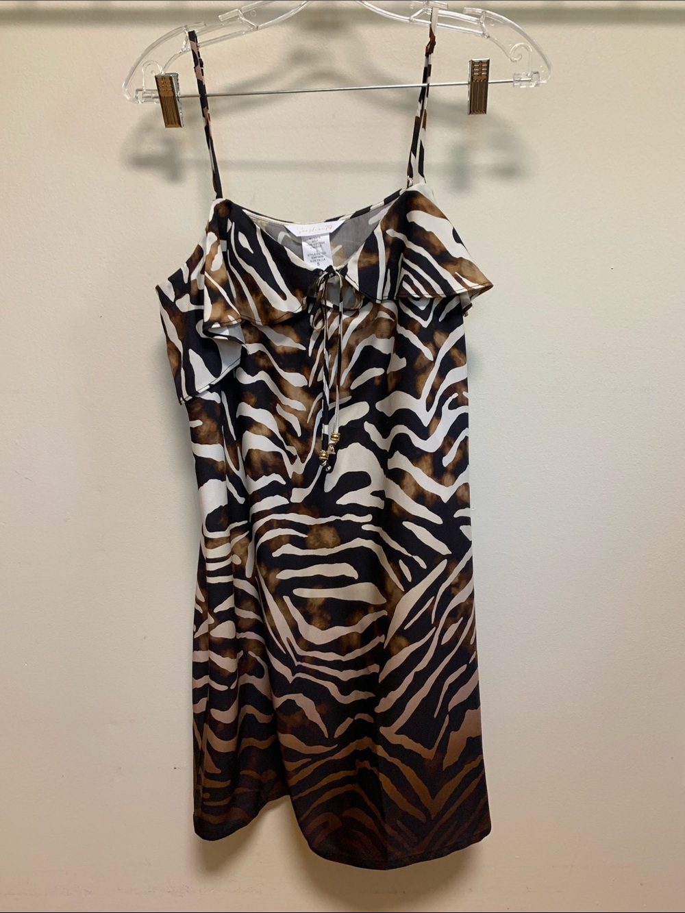 Sunshine 79 swim coverup - animal print mini dress “nightlife” zebra print